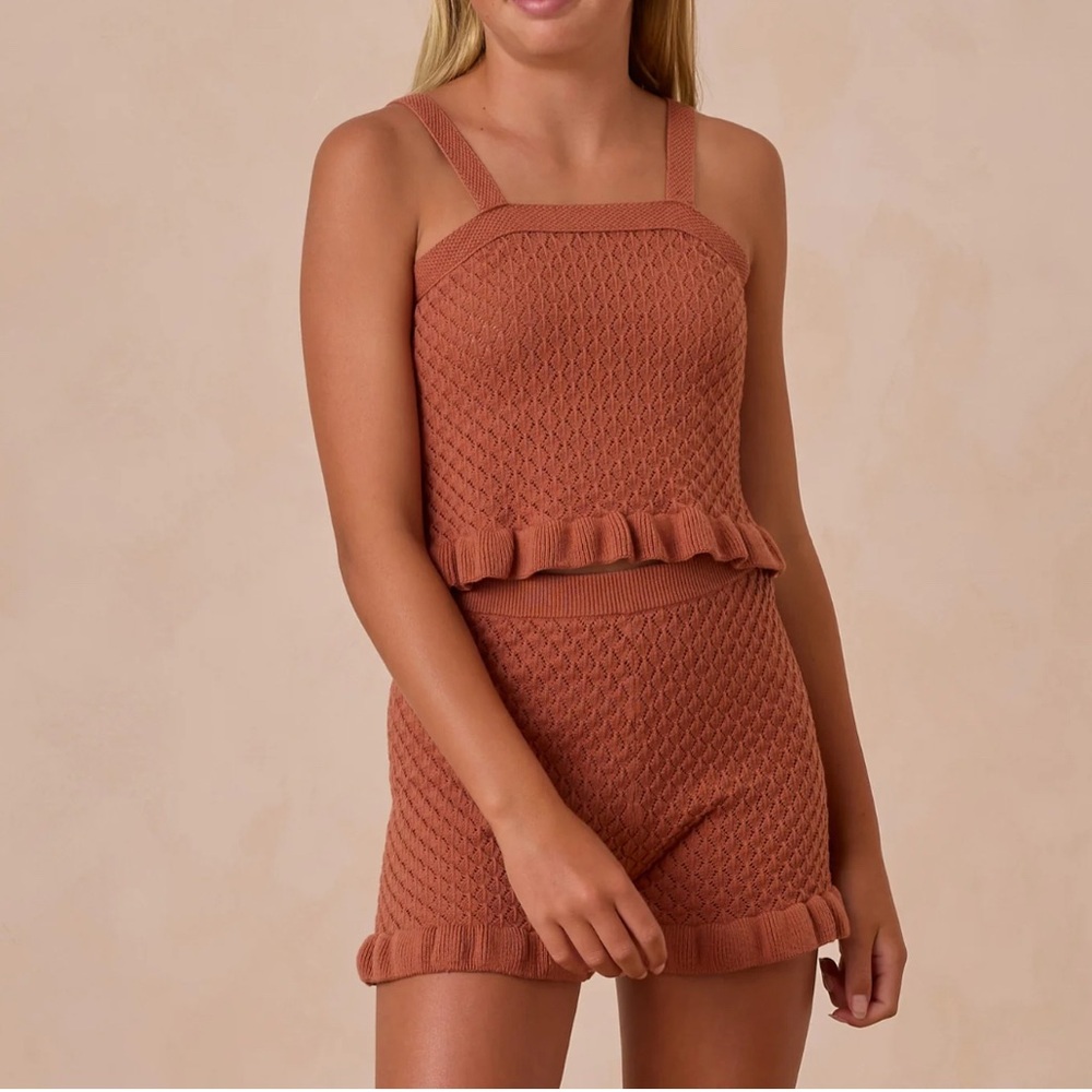 Rylee + Cru crochet tank set in poppy